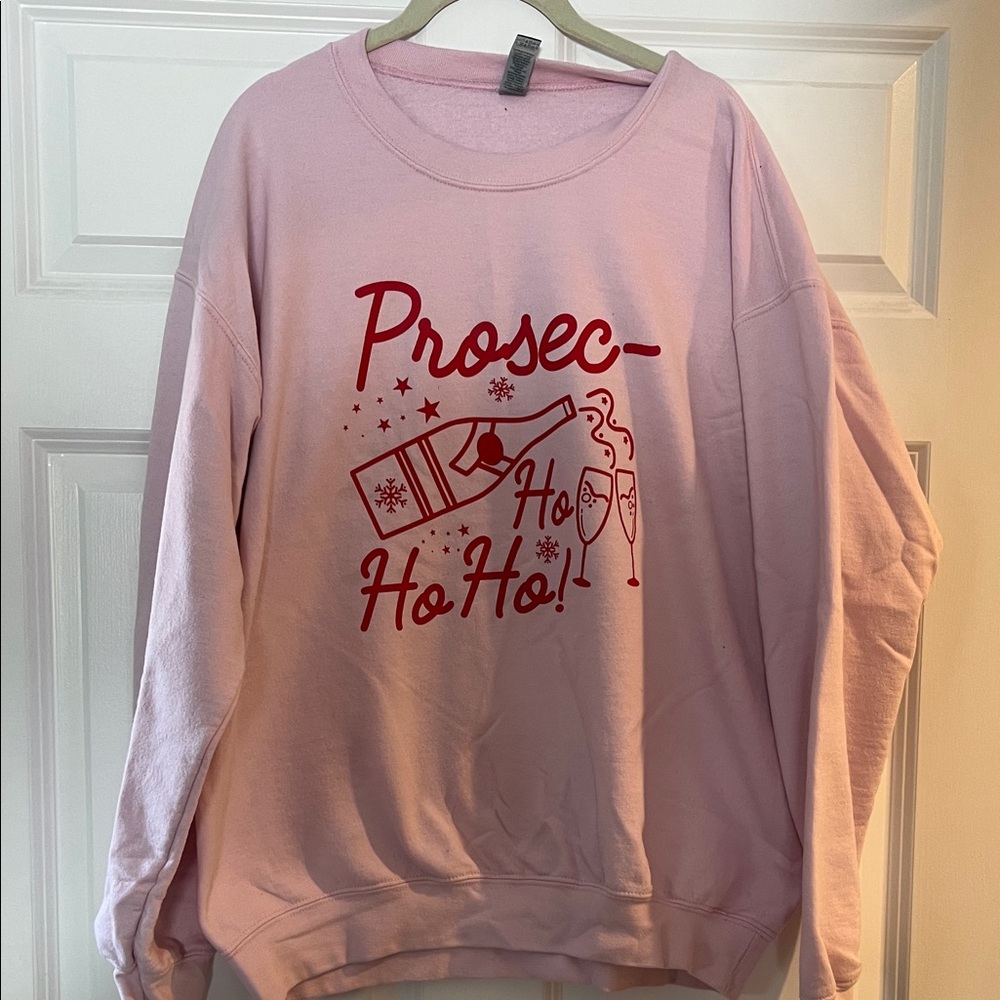 Gildan Light Pink Festive Crew Neck Sweater